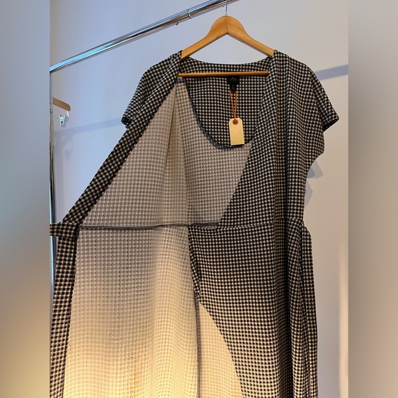 Gingham B&W Wrap Around Midi - Picture 7 of 7